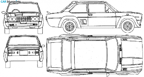 1974 Fiat 131 Mirafiori Abarth Rallye Sedan blueprint