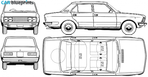 1972 Fiat 132 1600 Special Sedan blueprint