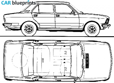 1974 Fiat 132S Sedan blueprint