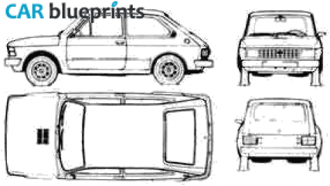 1983 Fiat 147 GL Vivace Hatchback blueprint