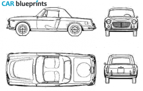 1960 Fiat 1500 Cabriolet blueprint