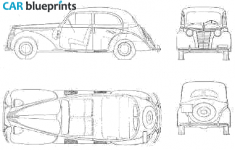 1949 Fiat 1500 D Berlina Sedan blueprint