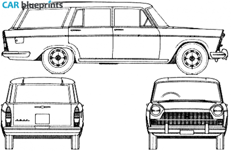 1959 Fiat 1800 Familiare Wagon blueprint