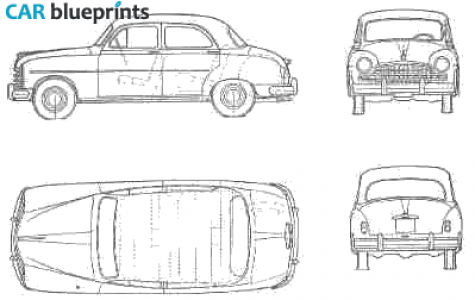 1952 Fiat 1900 Berlina Sedan blueprint