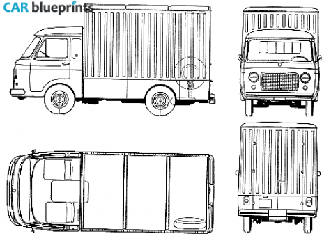 1973 Fiat 241 TN Fourgon Truck blueprint