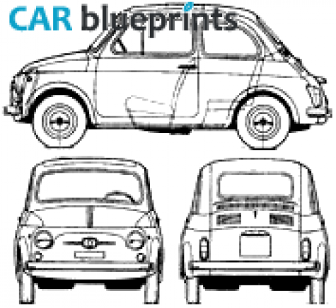 1973 Fiat 500 F Hatchback blueprint