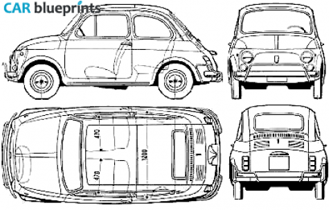 1968 Fiat 500 L Hatchback blueprint