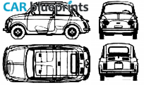 1973 Fiat 500 R Hatchback blueprint