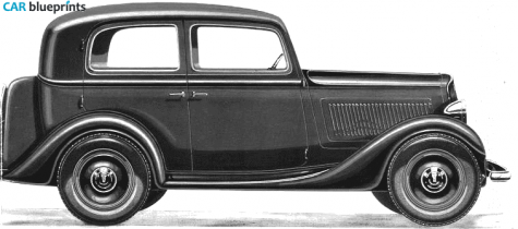 1934 Fiat 508 Ballila 4-door Berlina Sedan blueprint