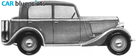 1935 Fiat 508 Ballila 4-door Berlina Sedan blueprint