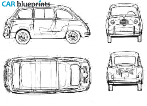 1959 Fiat 600 Multipla Microvan blueprint