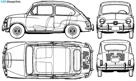 1960 Fiat 600 D Hatchback blueprint