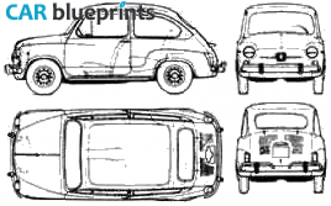 1965 Fiat 600 E Hatchback blueprint