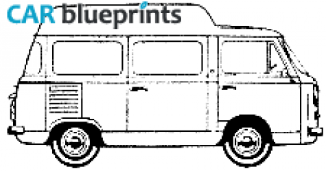 1973 Fiat 850T Kombi High Roof Bus blueprint