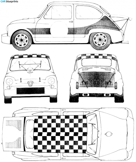 1969 Fiat Abarth 1000 TCR Coupe blueprint