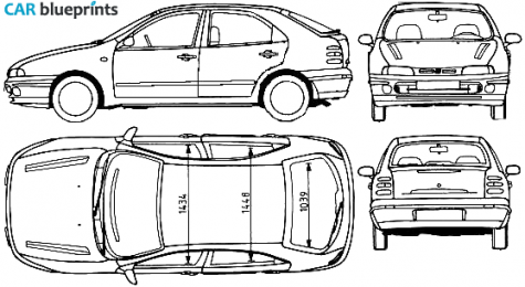 1995 Fiat Brava 5-door Hatchback blueprint