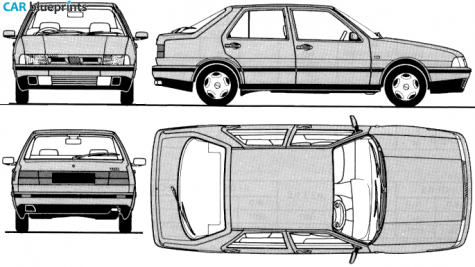 Fiat Croma Sedan. 1986 Fiat Croma Sedan blueprint