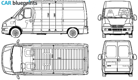 2003 Fiat Ducato II LWB Van blueprint