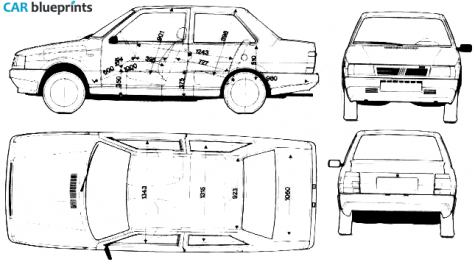 1987 Fiat Duna 2-door Coupe blueprint