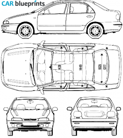 1996 Fiat Marea Sedan blueprint