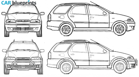 2000 Fiat palio Sedan blueprint