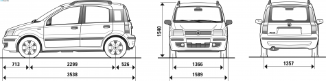 2009 Fiat Panda Wagon blueprint