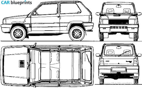 1988 Fiat Panda 4x4 Hatchback blueprint