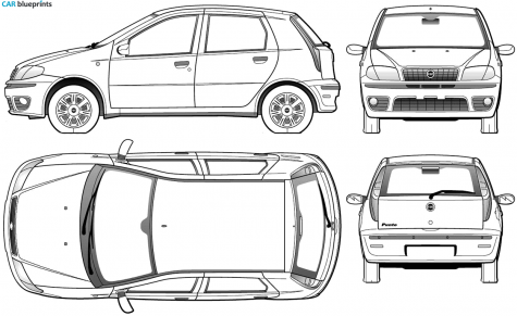 2005 Fiat Punto II 5-door Hatchback blueprint