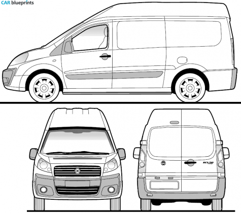 2008 Fiat Scudo Van blueprint