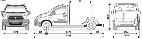 2007 Fiat Scudo Platform Cab Truck blueprint