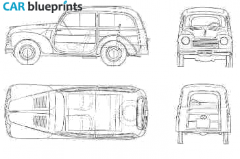 1949 Fiat 500 C Topolino Giardiniera Wagon blueprint