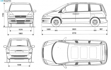 2002 Fiat Ulysse II Minivan blueprint