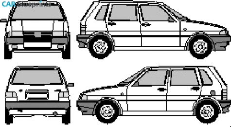 1992 Fiat Uno 5-door Hatchback blueprint