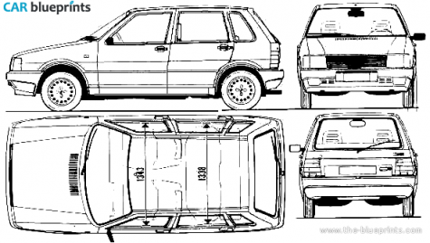 1985 Fiat Uno 5-door 70SX Hatchback blueprint