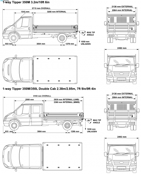 2008 Ford Transit 350M Truck blueprint