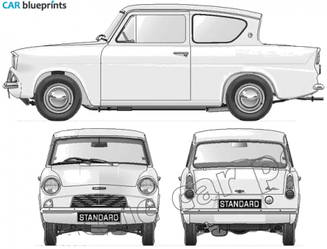 1959 Ford Anglia 105E Coupe blueprint