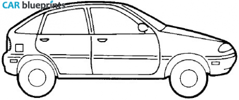 1997 Ford Aspire Hatchback blueprint