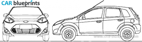 2011 Ford Fiesta Rocam (Brazil) Hatchback blueprint