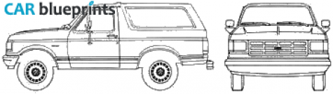 1989 Ford Bronco SUV blueprint