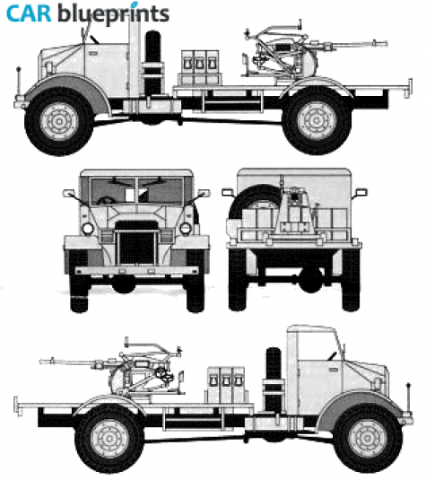 1941 Ford CMP-60L 20mm Breda Truck blueprint