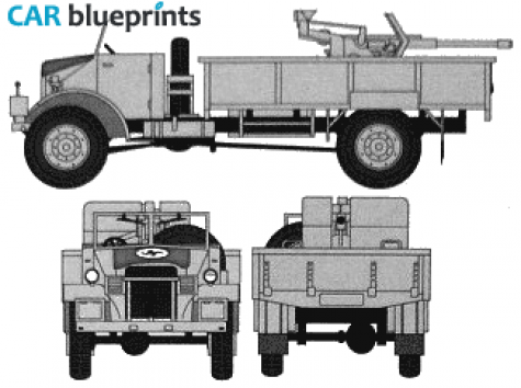 1941 Ford CMP-60L 2cm FLAK30 Truck blueprint