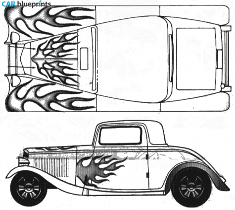 1933 Ford 3 Window Coupe blueprint