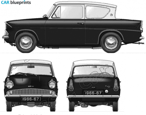 1966 Ford Anglia 105E Sedan blueprint