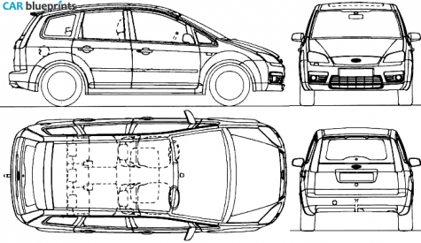 2005 Ford C-Max Minivan blueprint