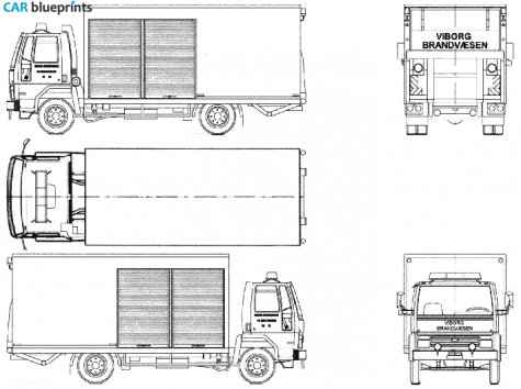 1986 Ford Cargo 0813 Fire Truck blueprint