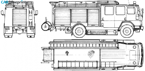 1986 Ford Cargo 1520 Fire Truck blueprint