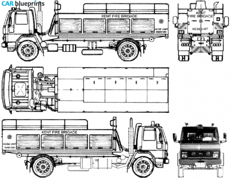 1986 Ford Cargo 1617 Fire Truck blueprint