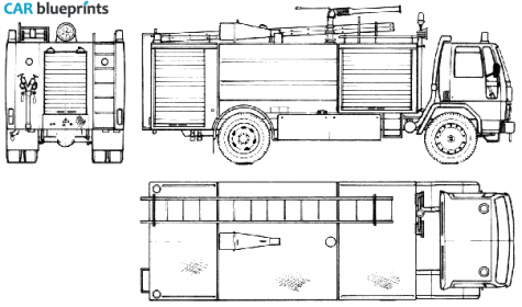 1985 Ford Cargo 1620 Fire Truck blueprint