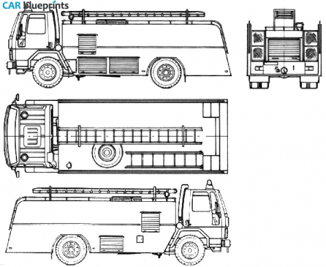 1980 Ford Cargo 1680 Fire Truck blueprint