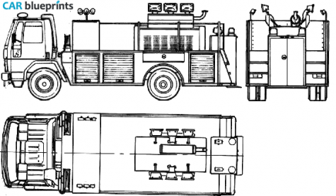 1987 Ford Cargo CF6000 Fire Truck blueprint